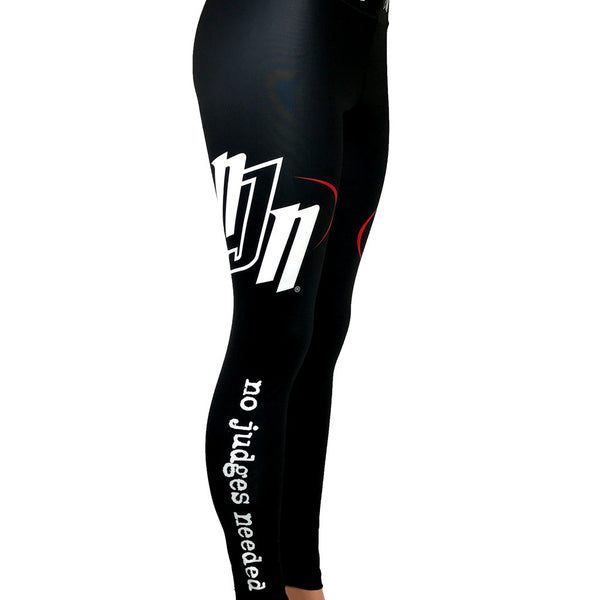 No Judges Needed Jiu Jitsu Spats | BJJ Compression Pants Black